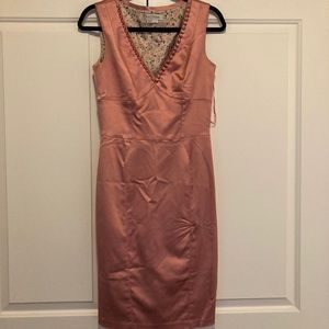 Kay Unger pink knee length sexy evening dress